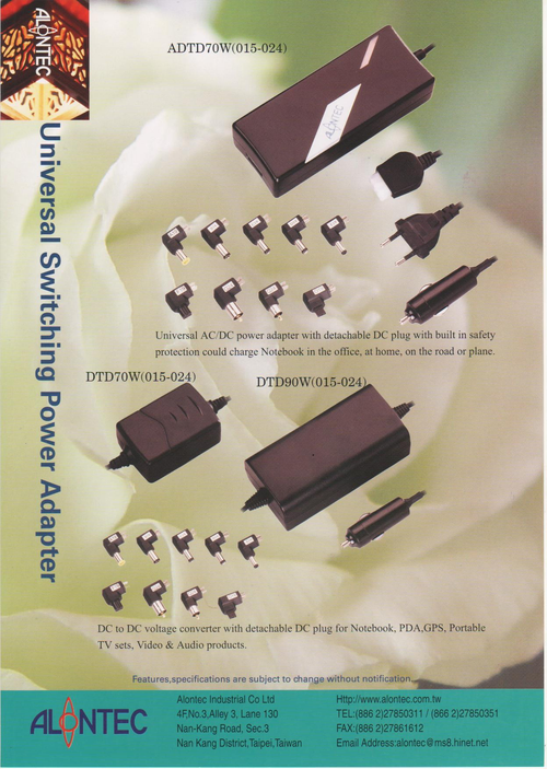 UNIVERSAL CHARGER FOR NOTEBOOK, MINI NB, LCD MONITER, DVD PLAYER....