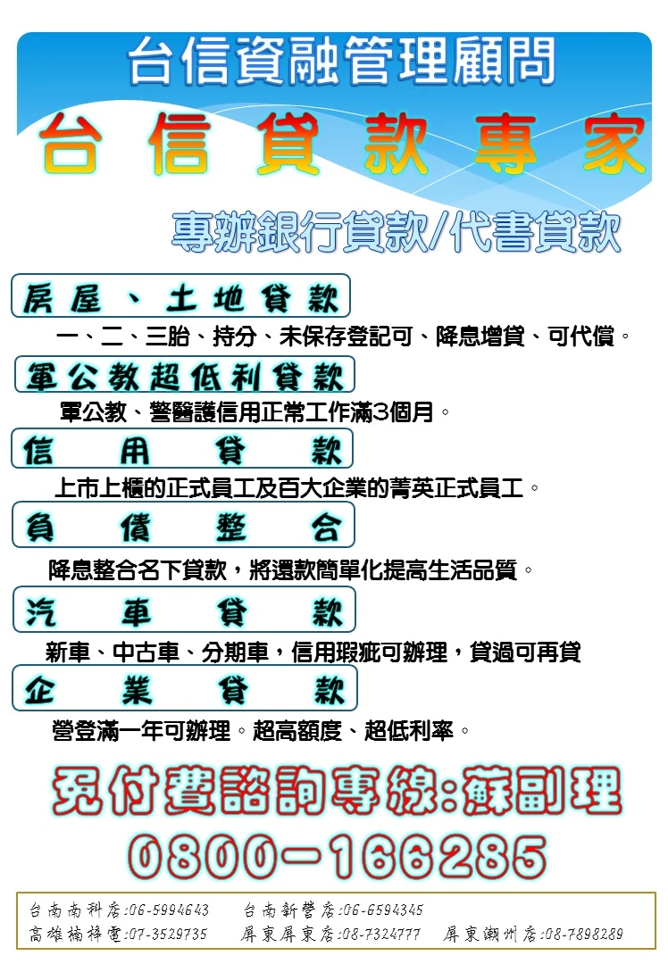 房屋土地一二三胎、警軍公教、信用貸款-台信資融管理顧問有限公司圖3