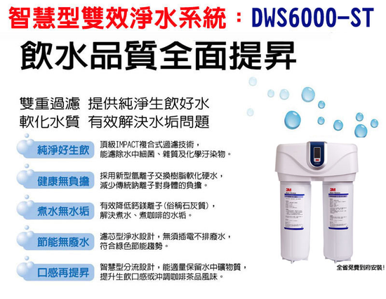 3M 智慧型雙效淨水系統(DWS6000-ST)