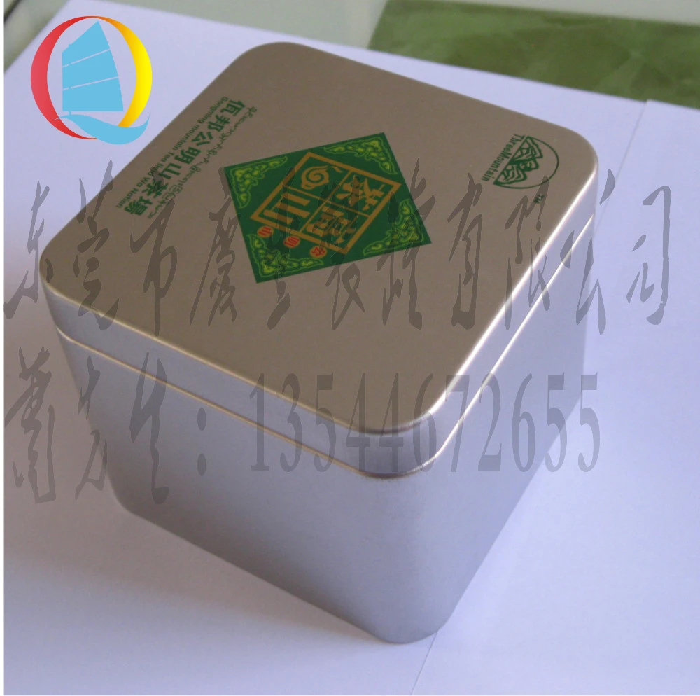 马口铁高山茶叶铁盒,台湾高山茶叶盒,正方形茶叶包装