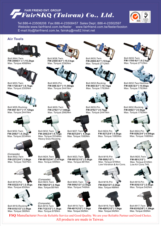 PNEUMATIC TOOLS, AIR TOOL