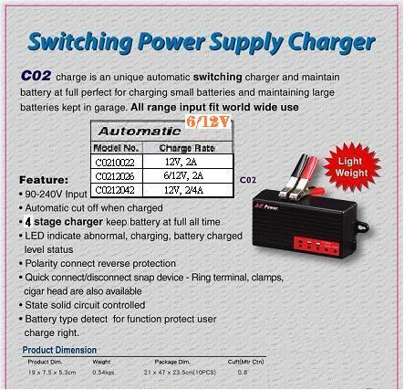 C02電子式充電器, switching charger, microprocessor charger
