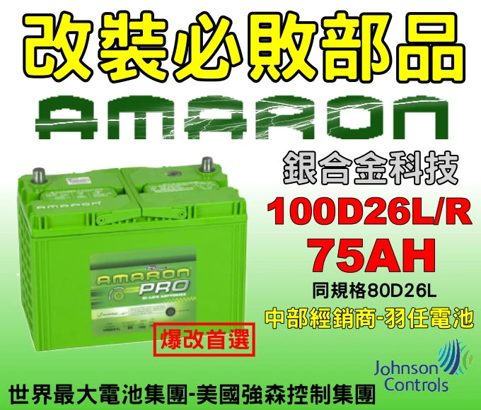 AMARON愛馬龍汽車電池 04-22878998