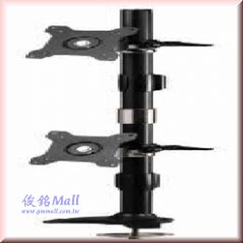 TI-012 桌上型無臂穿孔式上下雙螢幕架,適用24吋,多角度調整