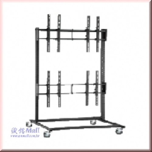 VWC4660-2-2P 移動式液晶4螢幕電視牆,適用46~60"移動電視架,適用展場廣告多螢幕運用方案