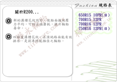 R200-規格表、特性說明