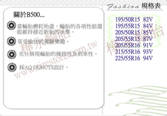 B500-規格表、特性說明