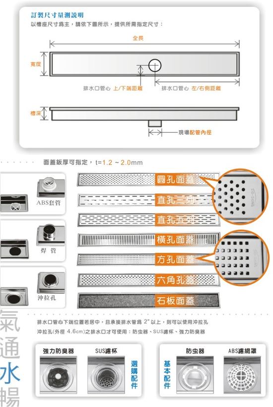 不銹鋼排水直槽‧訂製‧