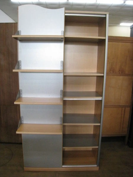 多功能大型滑門書櫃-書架-置物櫃-收納櫃