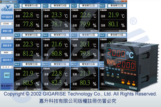 雙顯示溫濕度傳送控制器-RS485溫濕度警報控制