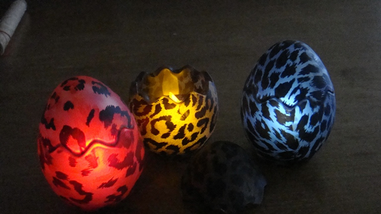 Led蠟燭燈彩繪玻璃蛋-動物紋AEGA
