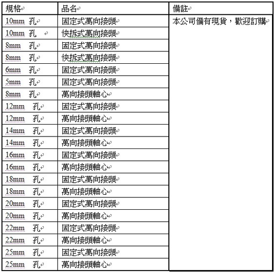 東原機械-萬向接頭-多軸軸心