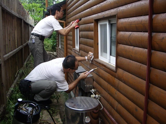 木屋建築外牆使用特滅多系統防治白蟻