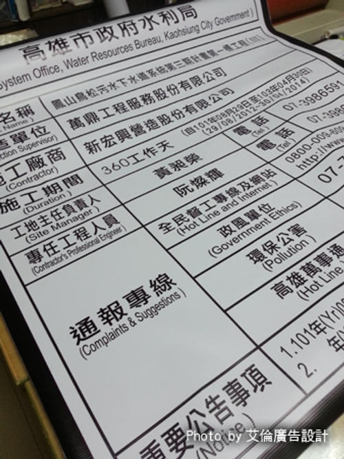 水利局告示牌
