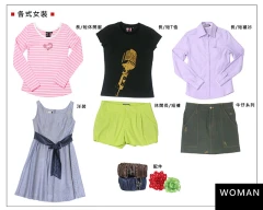 各式男女裝、休閒服、各式包袋、布包、皮包