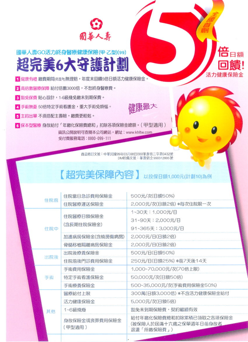 國華人壽-GO活力終身醫療健康保險(甲.乙型)