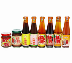 紅麴相關產品:天然紅麴降、紅麴豆腐乳、紅麴醬油、紅麴油膏、紅麴枸杞醋飲、紅麴黑糖醋飲、紅麴蕃茄醋飲、紅麴甜辣醬