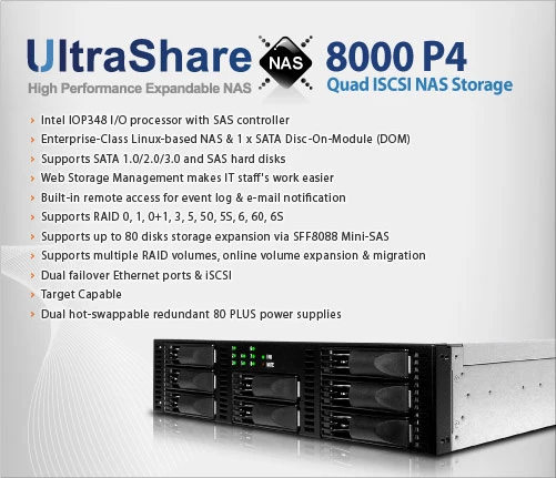 高性能網路共享NAS 8000 P4