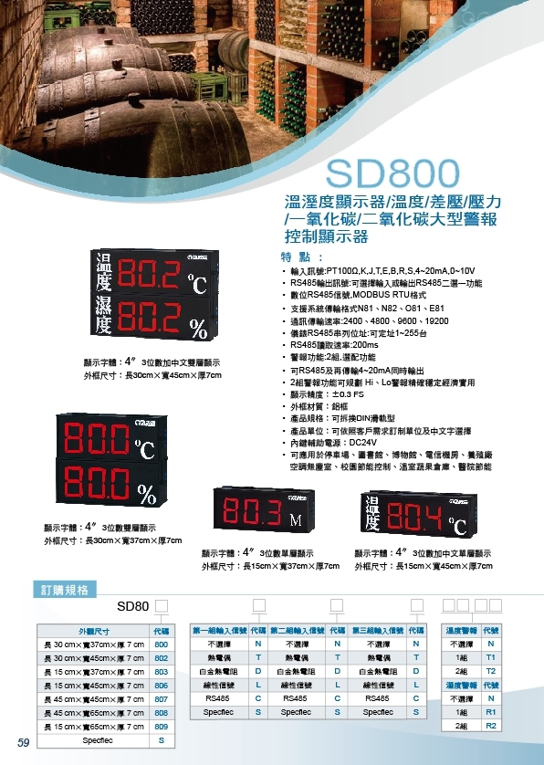 溫濕度顯示器,溫度顯示器,表面型溫度計,二氧化碳傳送器,集合