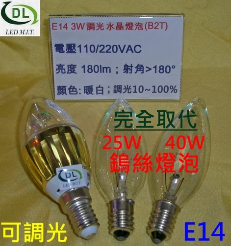 E14照度比對/超亮省電;調光不閃爍