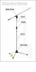 落地式麥克風架附斜桿 H-9304-1