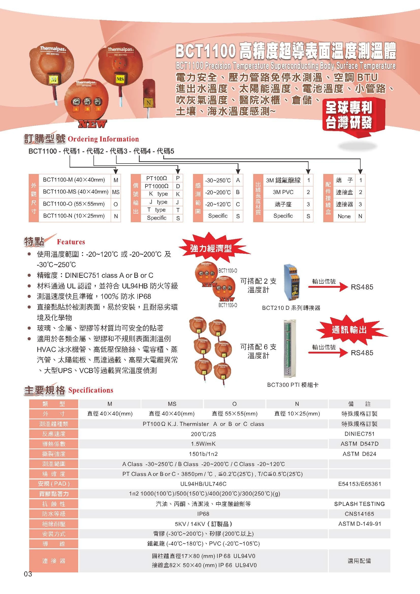 台灣專利軟式黏貼型表面溫度計