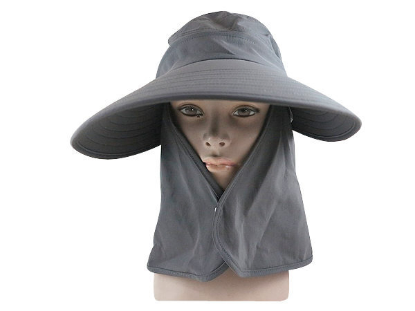 全面防護系列之(抗UV)防曬掀蓋式/大帽沿(16cm)遮陽帽 / 休閒帽/工作帽-鐵灰