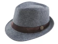 流行(咖啡皇冠鈕扣)緞帶設計麻料爵士帽-紳士帽