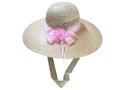 粉紅蝴蝶蕾絲寶草帽 (台灣製）廟會專用帽