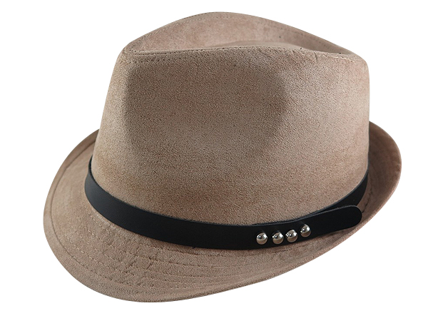 秋冬限定/ 男帽女帽 -流行質感(4珠子黑皮帶)緞帶設計羊毛爵士帽-紳士帽