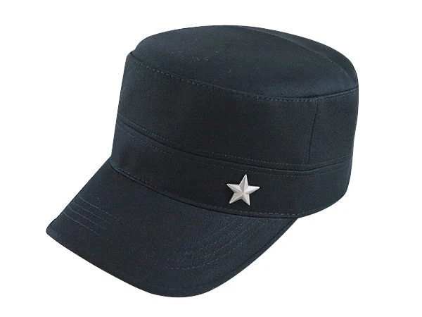 男帽女帽 -新潮流時尚新風格 /黑色 /一顆星. 硬挺 軍帽-MIT
