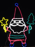 LED聖誕老人拿聖誕樹+星星造型燈 (有色管)