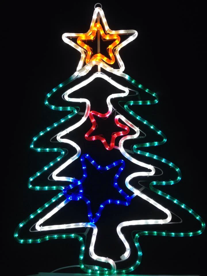 LED聖誕樹+星星造型燈 (有色管)