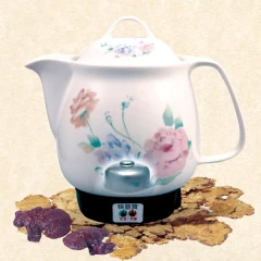 啞吧媳婦陶瓷煎藥壺-水薔薇
