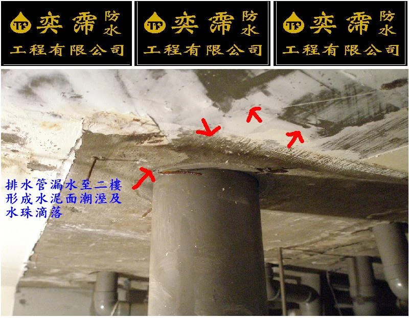 蘆洲/台新銀行/會議室天花板排水管漏水/高壓灌注止漏