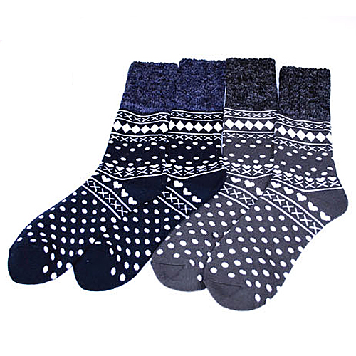 榭克絲 SOCKS, 中統毛襪, 原住民風提花保暖 款
