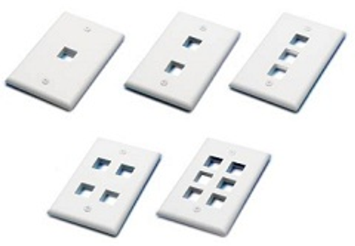 US Flush plate for Keystone Jack, Single Gang