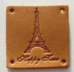 -12057 真皮皮標-巴黎鐵塔
