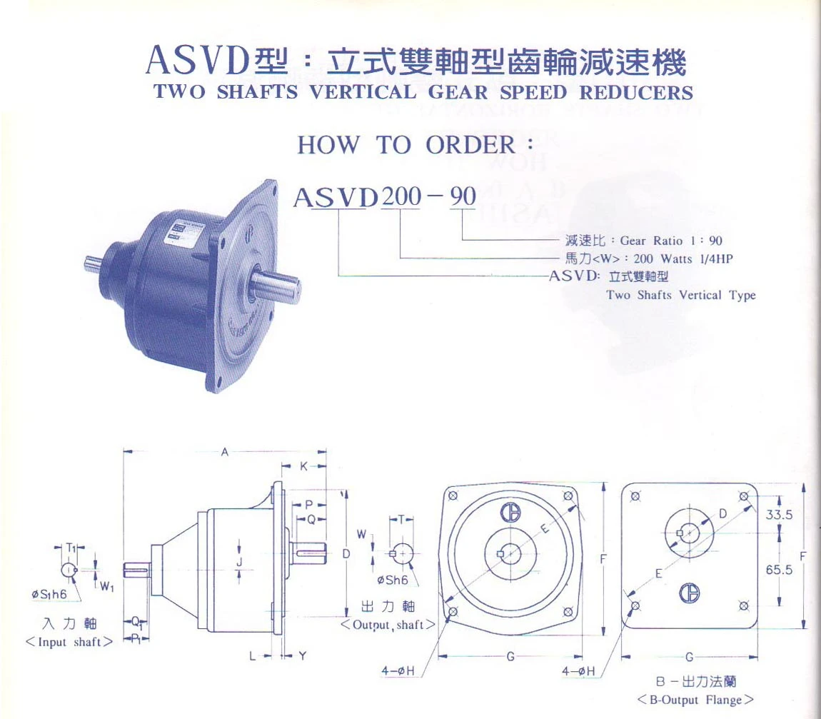 ASVD立式雙軸型齒輪減速機