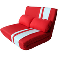 ☆時尚摺疊沙發床☆紅白條紋