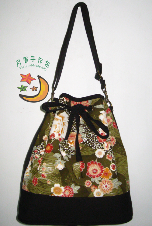 翠綠花樣水桶包