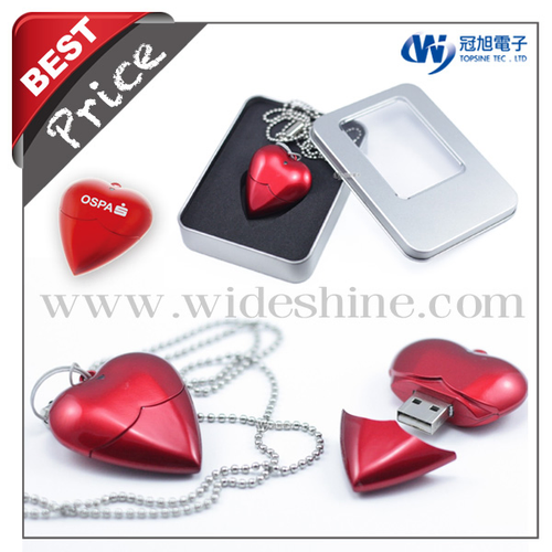 可愛愛心造型隨身碟 是送給情人最佳3C禮品 可接受客制網版印刷LOGO