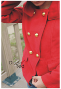 冬季新款韓版雙排釦毛呢外套(紅)