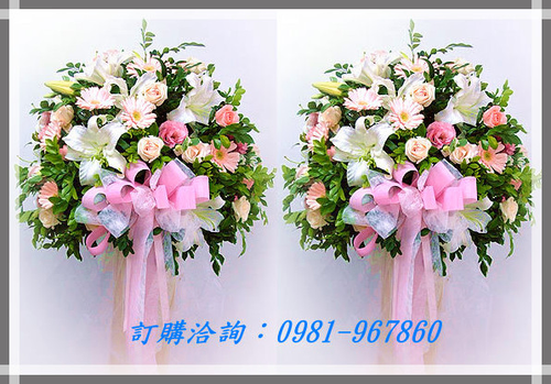 婚禮高架花籃佈置