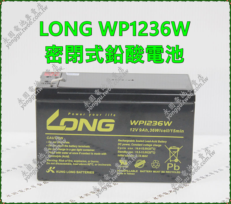 LONG WP1236W 密閉式鉛酸電池 永固電池