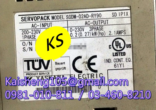 【KS】安川YASKAWA驅動器:SGDM-02AD-RY90【現貨+預購】
