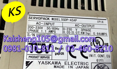 【KS】安川YASKAWA驅動器:SGDP-A5AP【現貨+預購】