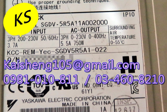 安川驅動器:SGDV-5R5A11A002000