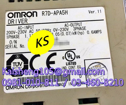 【KS】歐姆龍OMRON驅動器:R7D-APA5H【現貨+預購】