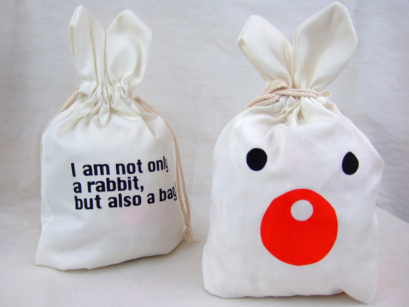 胚布(棉)兔子造型環保袋-圖示僅提供印刷logo參考,客製商品設計著作權屬客戶所有